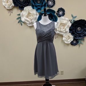 Alfred Angelo 7362s Size 6 Cocktail Dress Bridesmaid Gown Dark Grey Charcoal